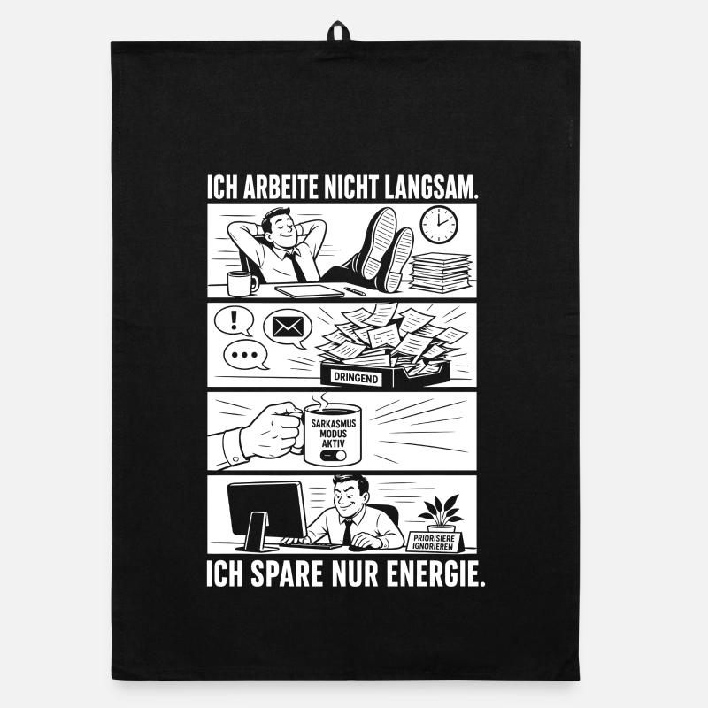 Ich Spare Nur Energie Humor Organic Geschirrtuch