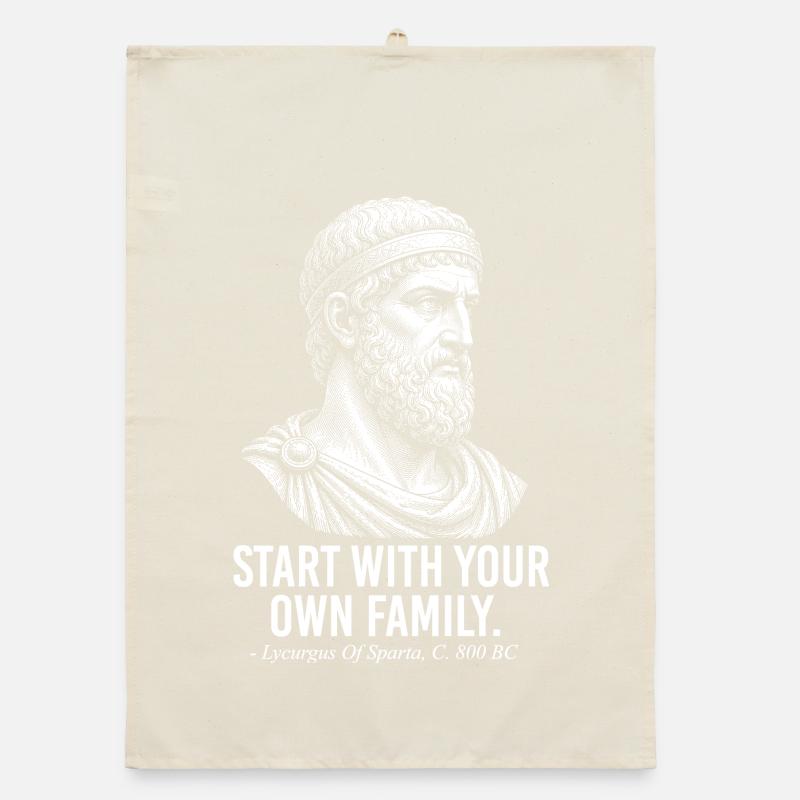 Beginnen Sie mit Ihrer eigenen Familiengeschichte von Sparta Organic Geschirrtuch