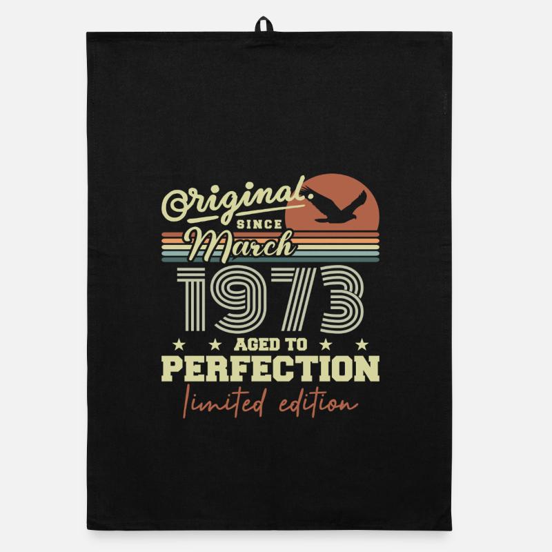 Geburtstag März 1973 Organic Geschirrtuch