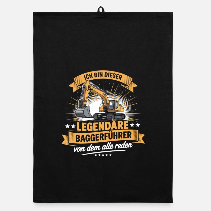 Baggerfuehrer Baggerfahrer Organic Geschirrtuch