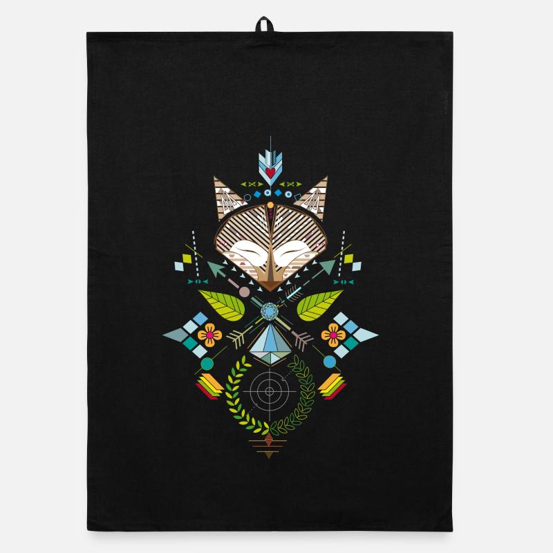 fox hunting Organic dish towel