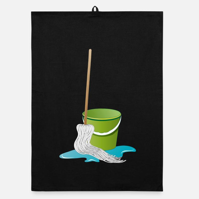 Wischmopp mit Putzeimer Zeit zu Putzen Organic Geschirrtuch