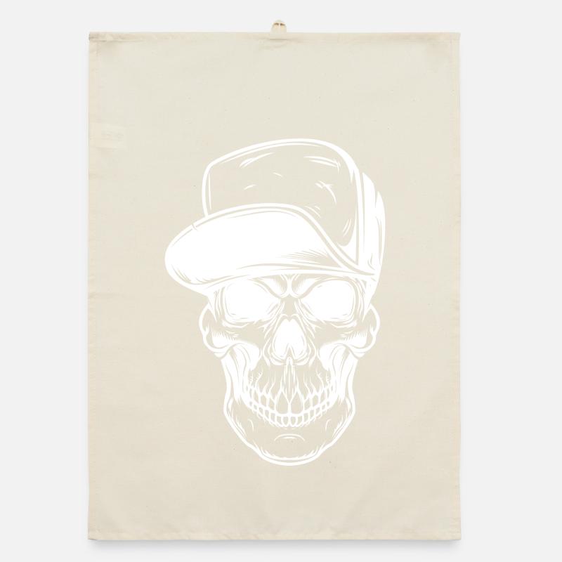 Graffiti Skull mit Baseball Cap Organic Geschirrtuch