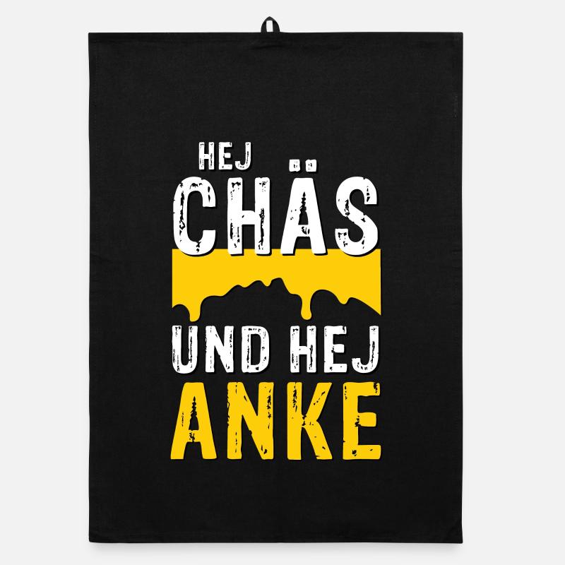 Hej Chäs und hej Anke Organic Geschirrtuch
