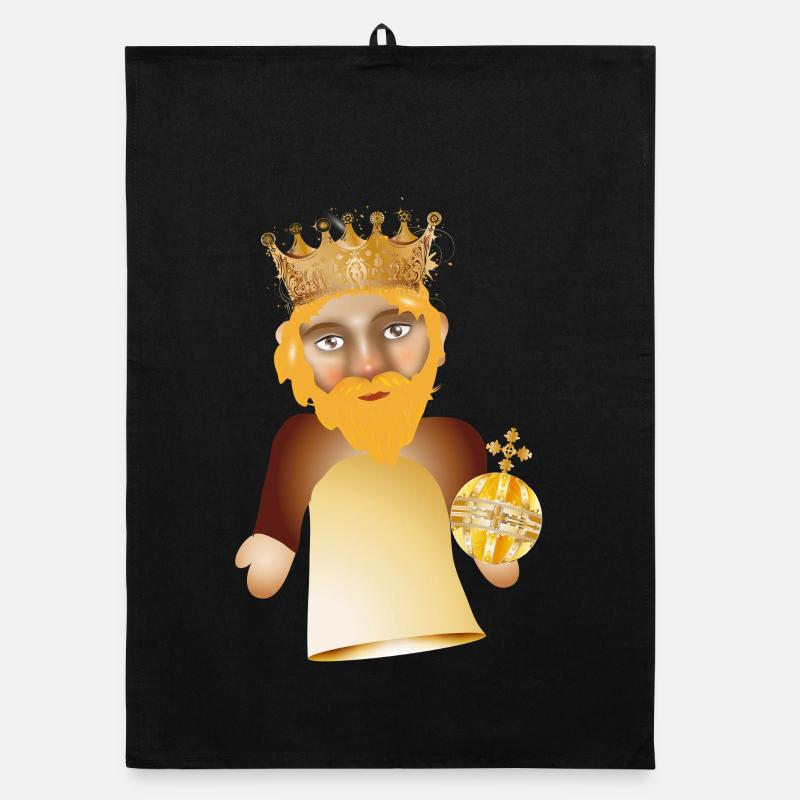 Le roi avec couronne comme figure de théâtre de marionnettes Torchon bio
