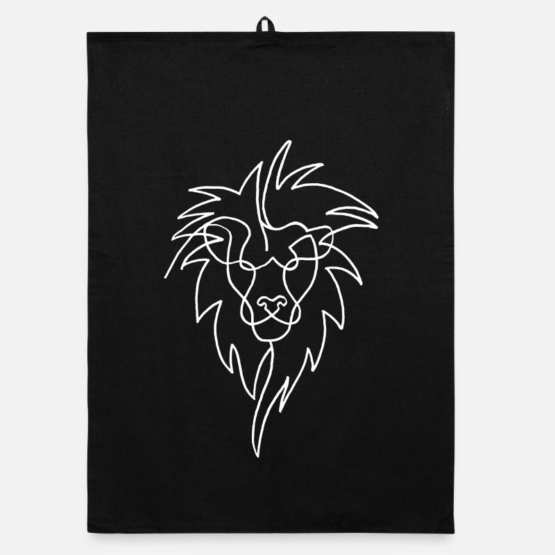 Sketch of the white lion Organic dish towel