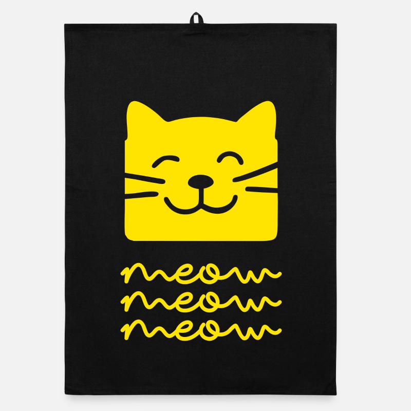 Meow Meow (dark) Organic dish towel
