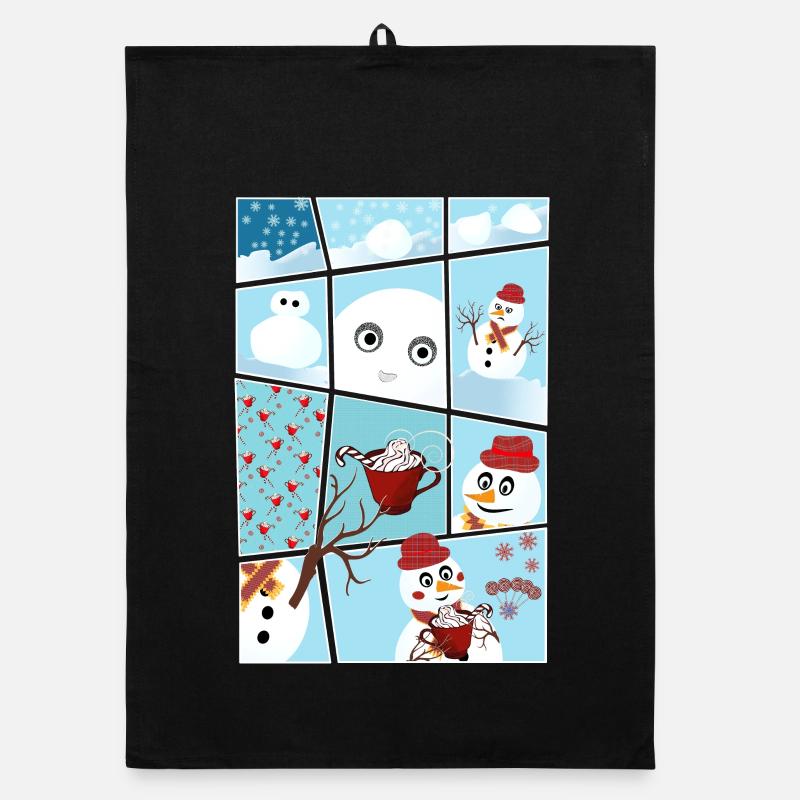 Weihnachten und die Geschichte vom Schneemann Organic Geschirrtuch