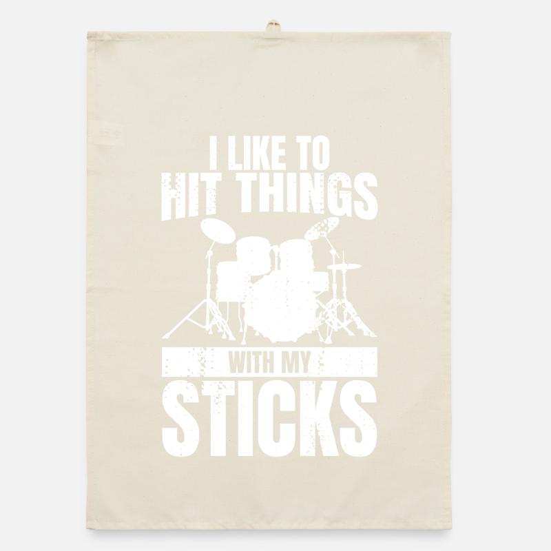 Blague drôle de batteur Torchon bio