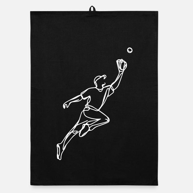 Baseball player drawing Organic dish towel