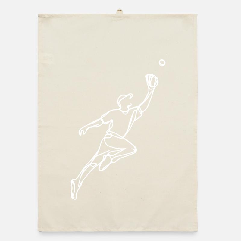 Baseball player drawing Organic dish towel