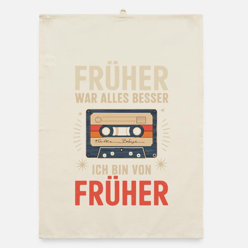 Früher War Alles Besser Retro Design Organic Geschirrtuch