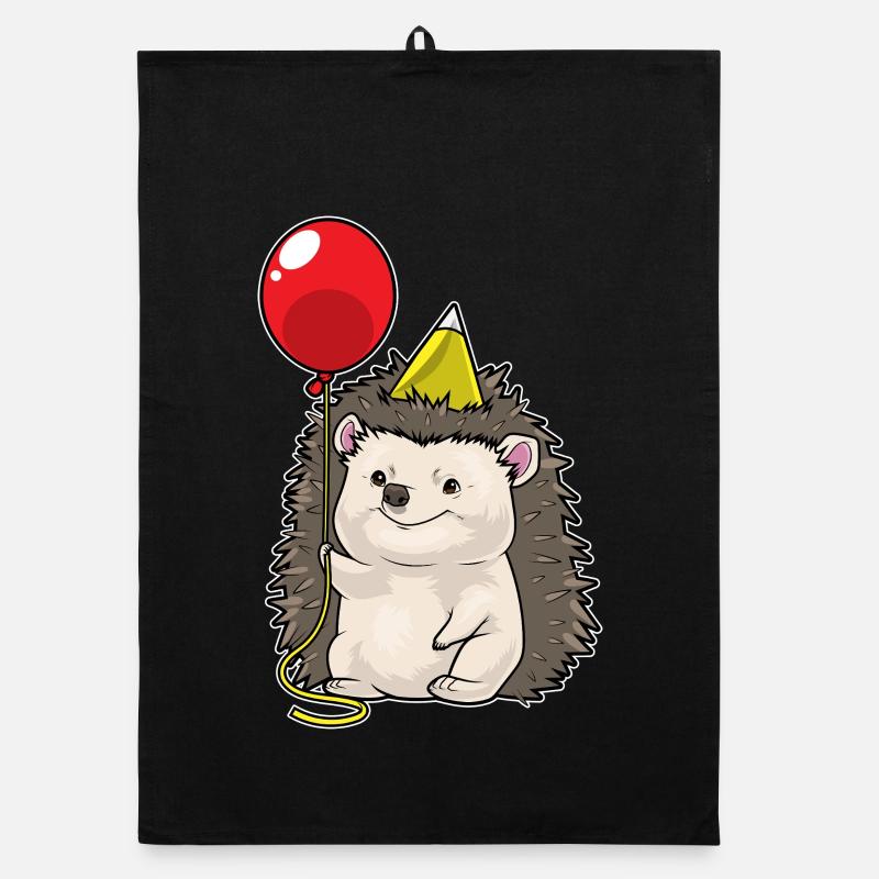 Igel Geburtstag Luftballon Organic Geschirrtuch