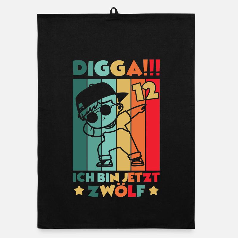 Digga Ich Bin 12 Jahre 12 Geburtstag Dabbing Junge Organic Geschirrtuch