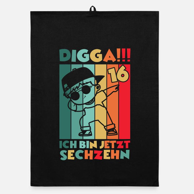 Digga Ich Bin 16 Jahre 16 Geburtstag Dabbing Junge Organic Geschirrtuch
