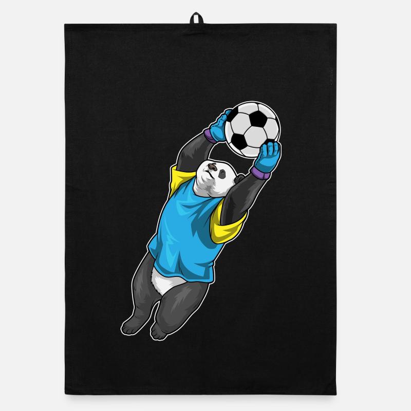Panda Goalkeeper Soccer Organic dish towel