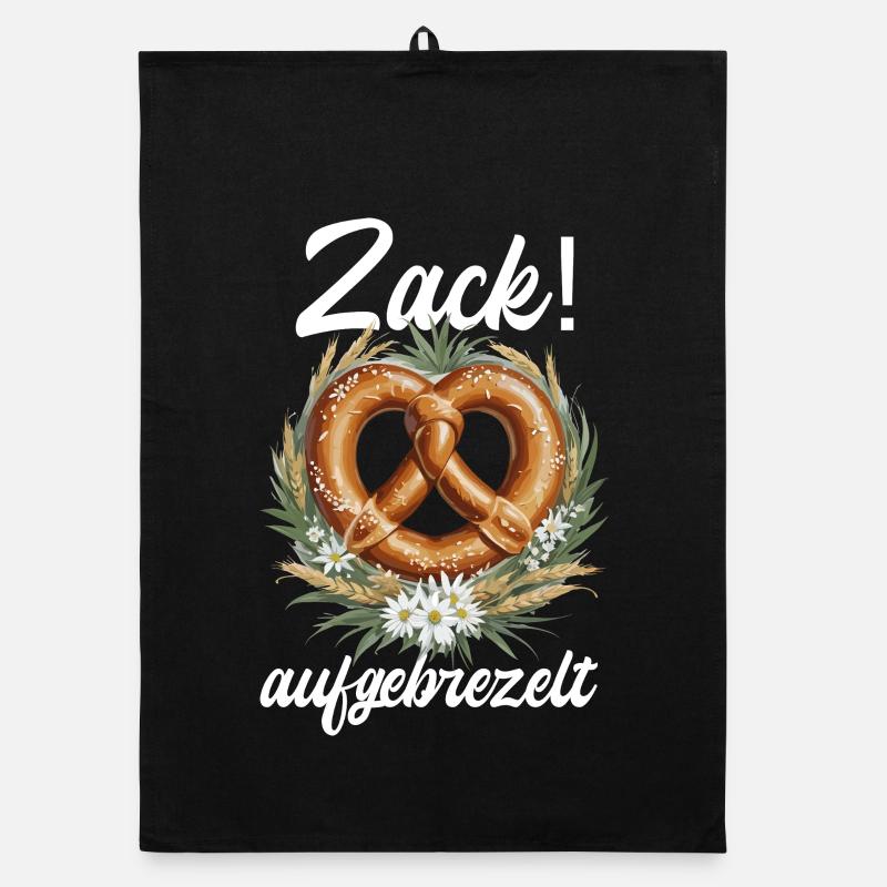 Traditional Pretzel Zack Dressed Up Dirndl Organic dish towel