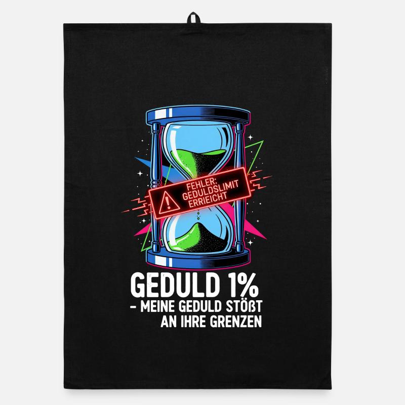 Patience 1 % Sablier Illustration Torchon bio