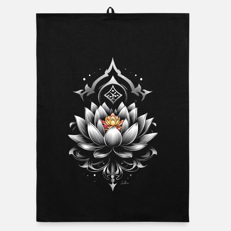 Lotus Métallisé Mandala Torchon bio
