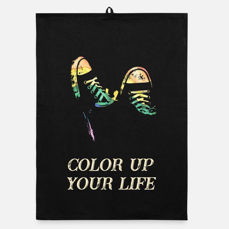 Colorful sneakers in retro style Organic dish towel