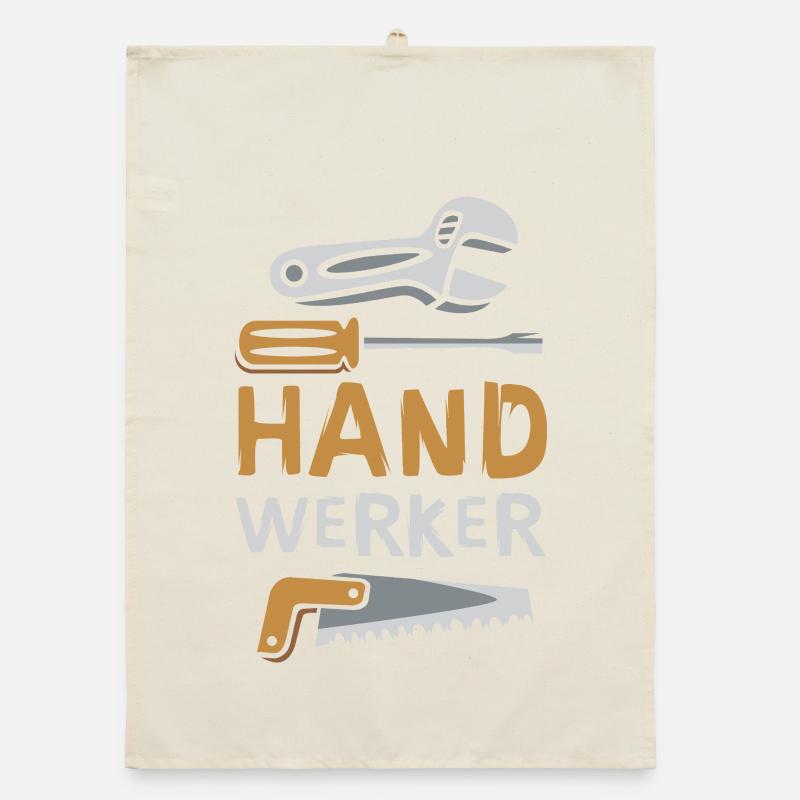 Craftsman design with tools Organic dish towel