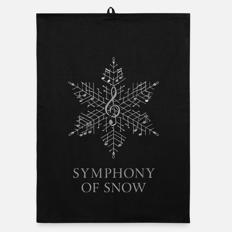 SYMPHONY OF SNOW Snowflake Music Gluckstick Organic dish towel