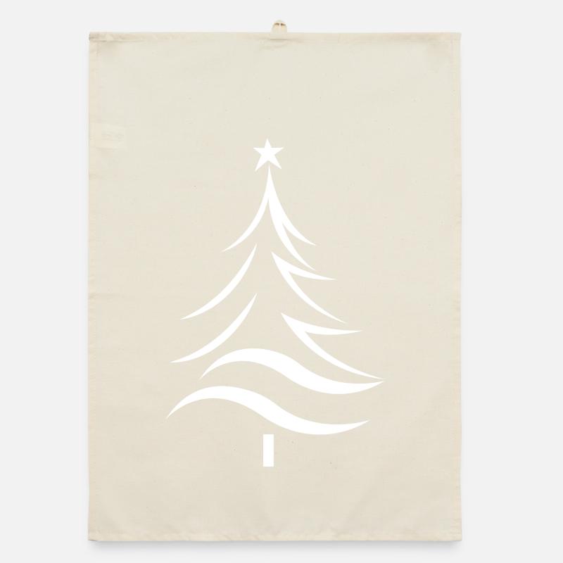 Weihnachtsbaum Silhouette Stil Organic Geschirrtuch