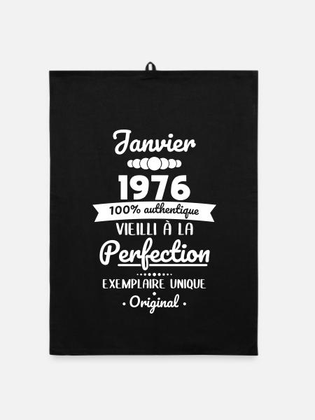Anniversaire 50 ans - Janvier 1976 Original - Torchon bio - noir - Devant