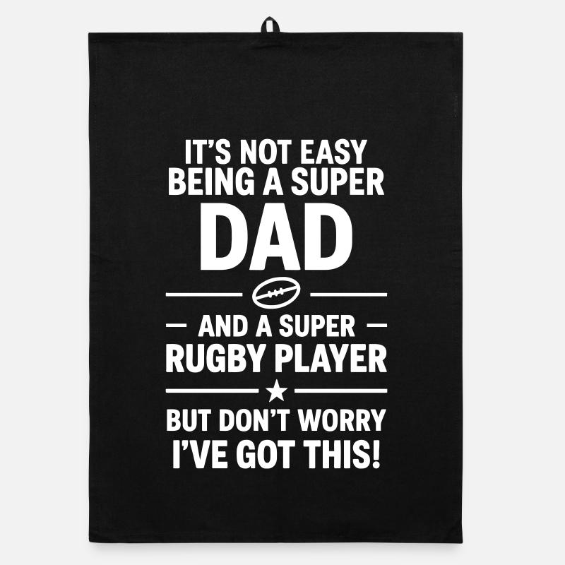 Super Dad Rugby Drôle Père Cadeau Torchon bio