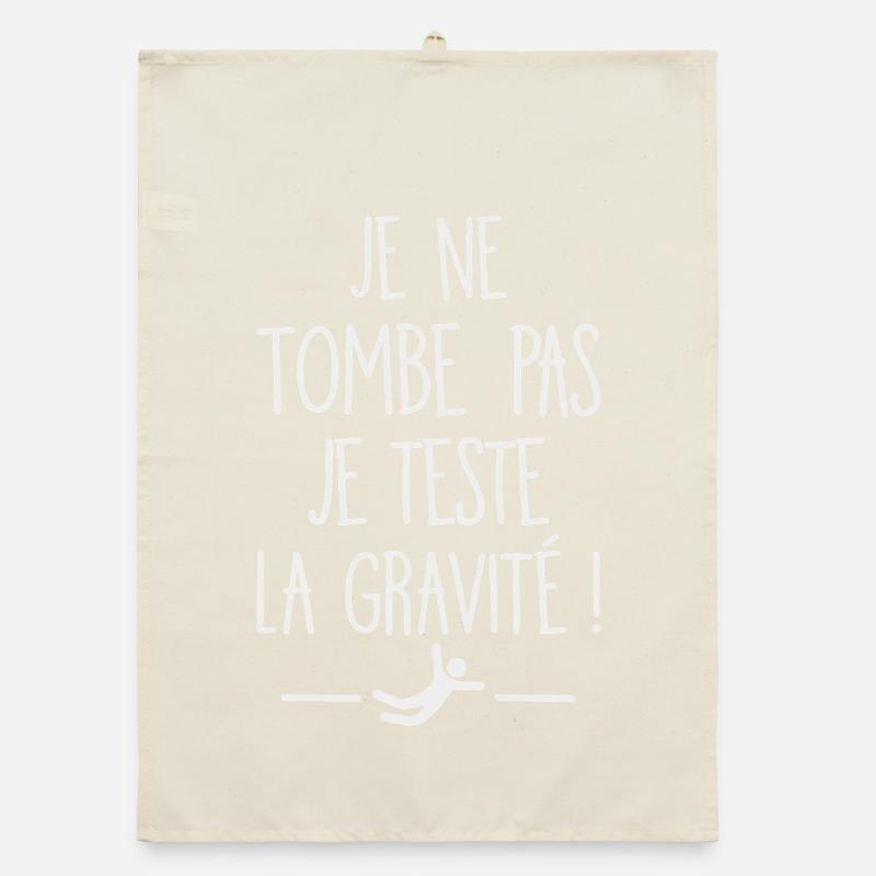 I Don't Fall I Test Gravity Humor Fall Organic dish towel
