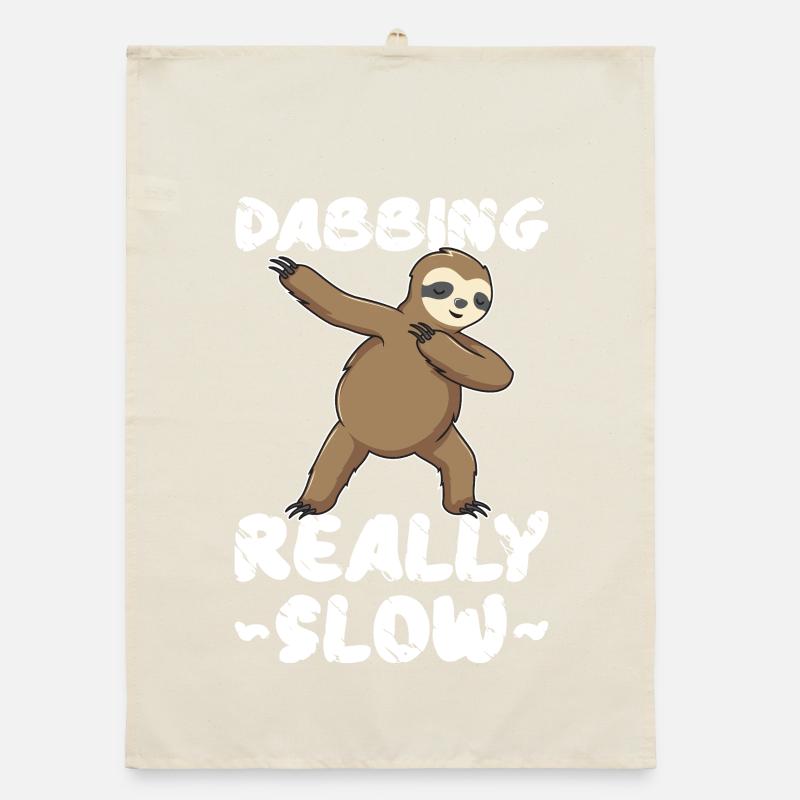 Dabbing Really Slow Sloth Organic dish towel