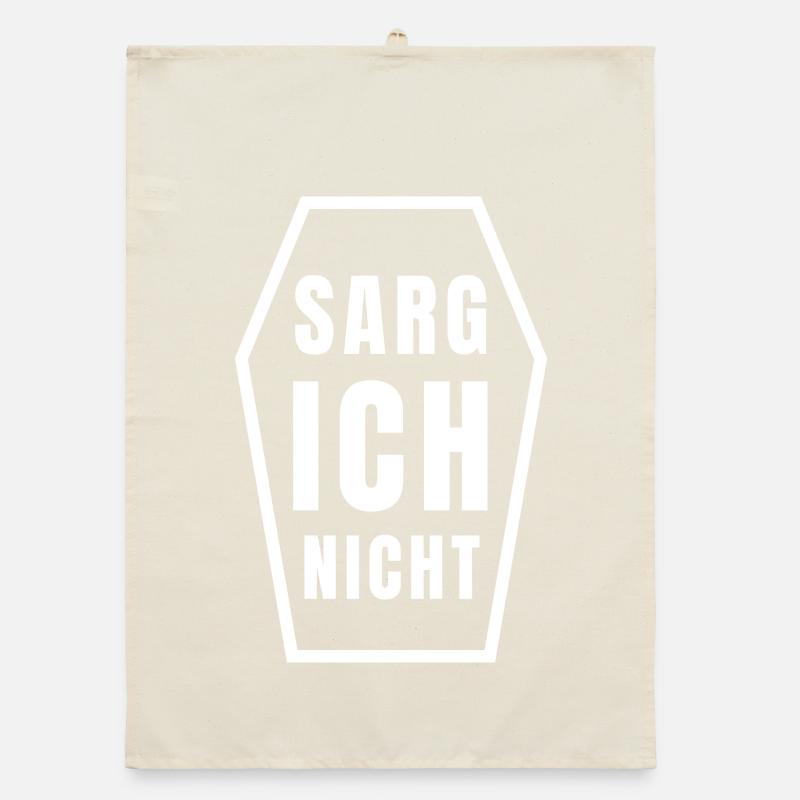 COFFIN I DON'T - funny gothic saying Organic dish towel