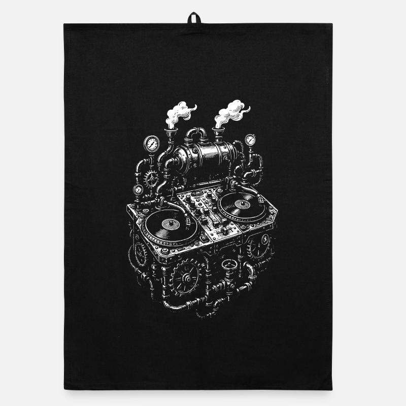 Steampunk Console Music Organic dish towel
