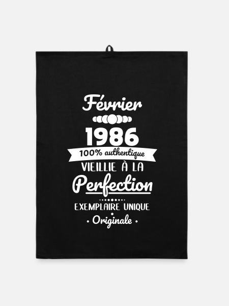 Anniversaire 40 ans - Février 1986 Originale - Torchon bio - noir - Devant