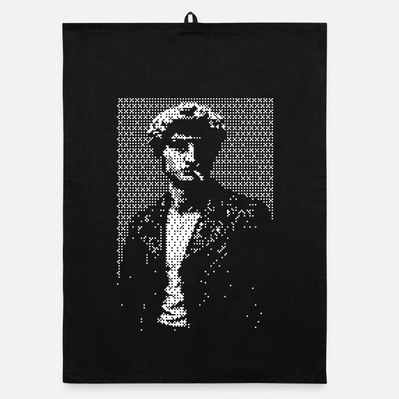 David Michelangelo Halftone Silhouette Portrait Organic dish towel