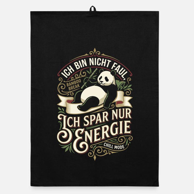 Je ne fais que gagner de l’énergie dans Panda Design Torchon bio