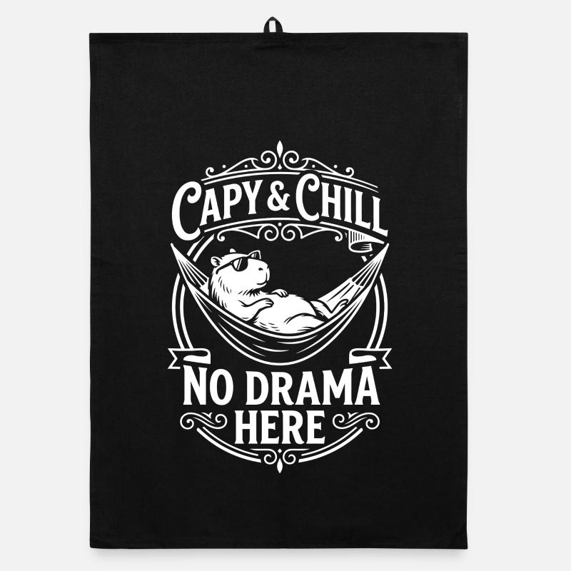 Capy & Chill - Pas de drame ici Torchon bio