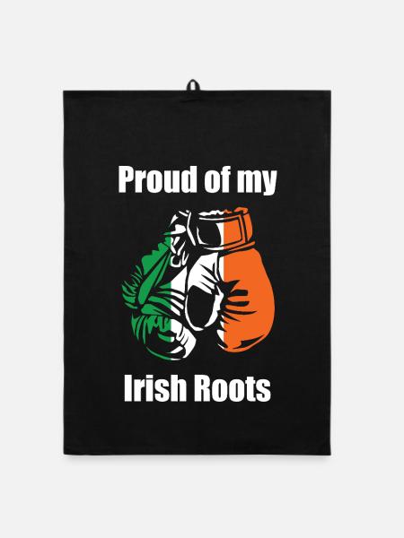 Proud Of My Irish Roots - Organic dish towel - black - Front