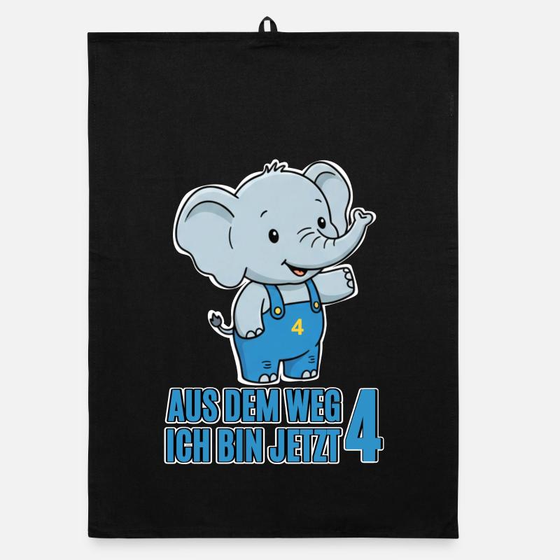 Éléphant du 4e anniversaire Torchon bio