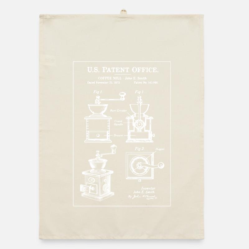 Schéma du moulin à café vintage Torchon bio