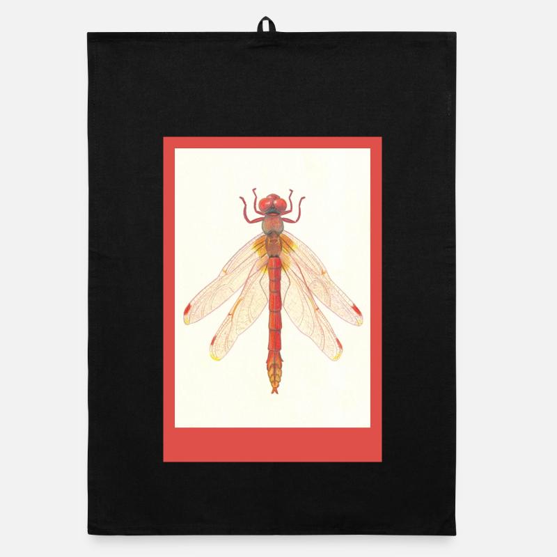 Illustration de la Libellule Rouge Torchon bio