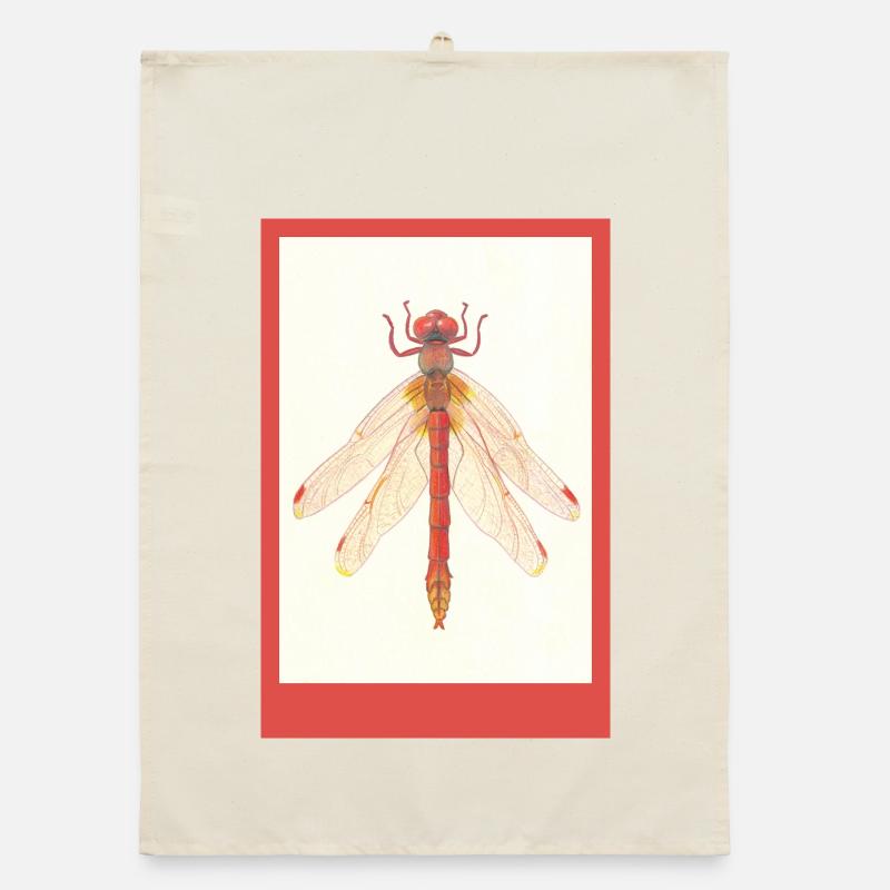 Illustration de la Libellule Rouge Torchon bio