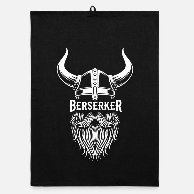 Viking Berserker Casque à Cornes Barbe Mascotte Torchon bio