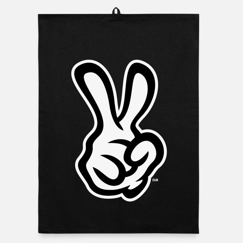 Victory Hand Signals (Right Hand / NEG / 2C) Organic dish towel