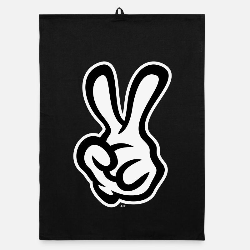 Victory Handzeichen (Linke Hand / NEG / 2C) Organic Geschirrtuch