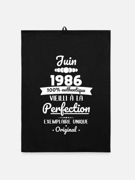 Anniversaire 40 ans - Juin 1986 Original - Torchon bio - noir - Devant