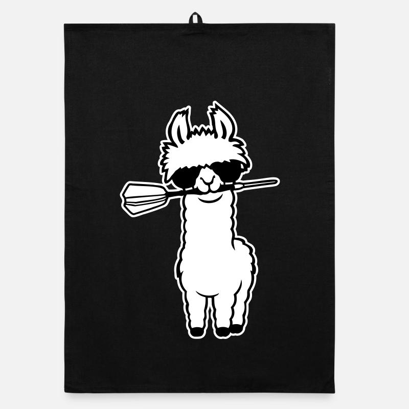 Cooles Lama Alpaka Sonnenbrille Dartpfeil Maul Süß Organic Geschirrtuch
