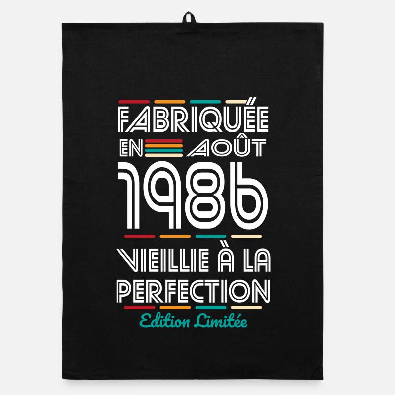 Anniversaire 40 ans - Fabriquée en Août 1986 Torchon bio