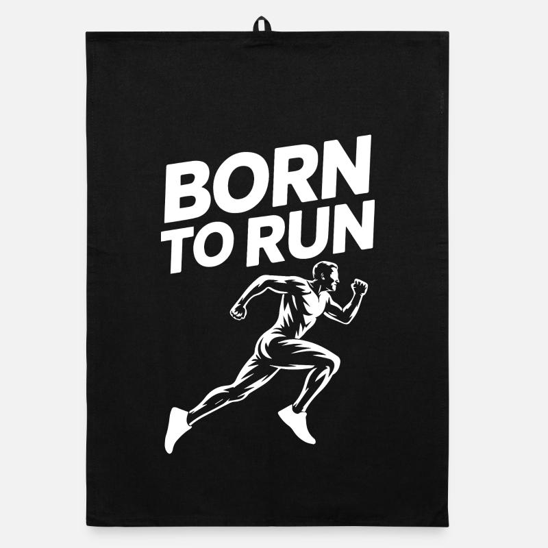 Né pour courir: silhouette athlétique Torchon bio