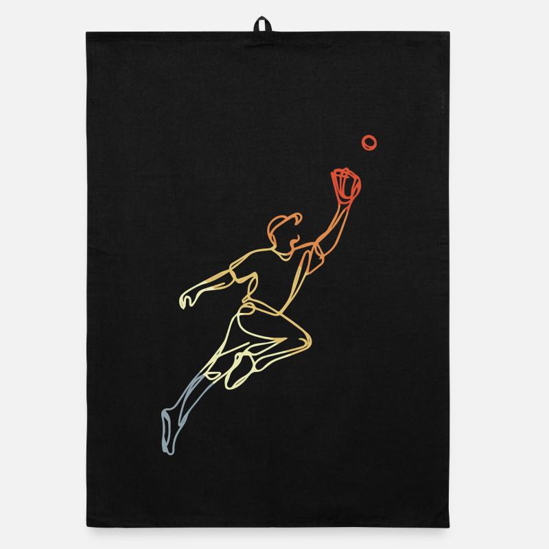 Vintage Baseballer Skizze Organic Geschirrtuch